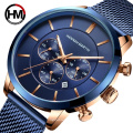 Drop Shipping 2020 New Fashion Classic Waterproof Male Multi-function Calendar Quartz Stainless Steel Golden Watches For Men